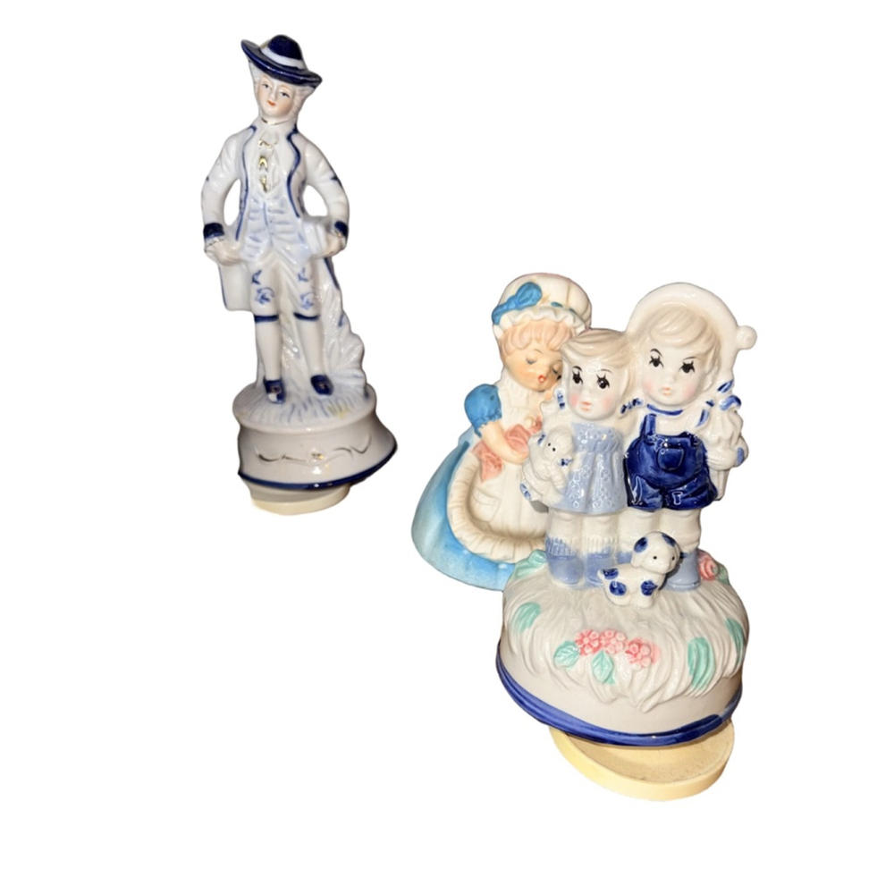 Vintage wind up musical Man woman piano boy girl baby 5 pieces 4 musical - Picture 10 of 16